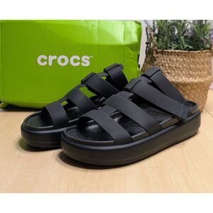 CROCS Black Brooklyn Luxe Gladiator Sandals Women's Size 9 NIB